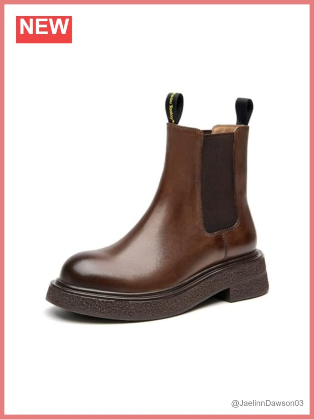 Leather Chelsea Booties Women Platform Pull On Ankle Boots Calfskin Round Toe